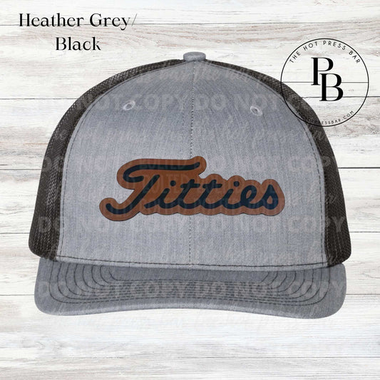 Titties Leather Patch Hat